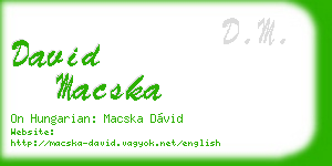 david macska business card
