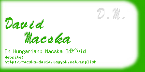 david macska business card